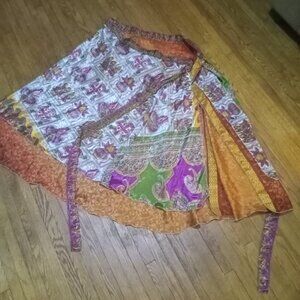 KARIZA wrap! One of a kind silk wrap skirt early 2000s deadstock hindi skirt
